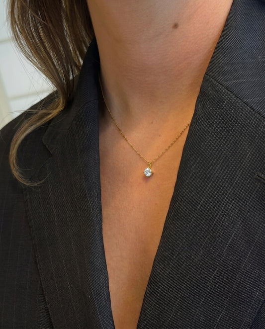 Solitaire Lab-grown Diamond Pendant - 14K Yellow Gold (0.50 ct.)