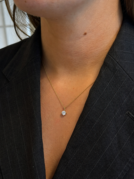 Solitaire Lab-grown Diamond Pendant - 14K Yellow Gold (0.70 ct.)