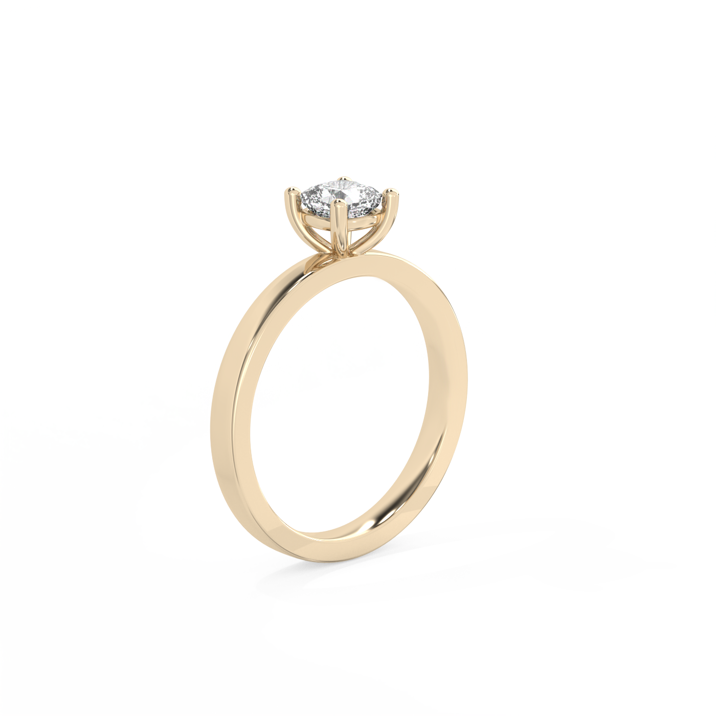 Cushion Solitaire Lab-grown Diamond Ring - 14K Yellow Gold (0.5 ct.)