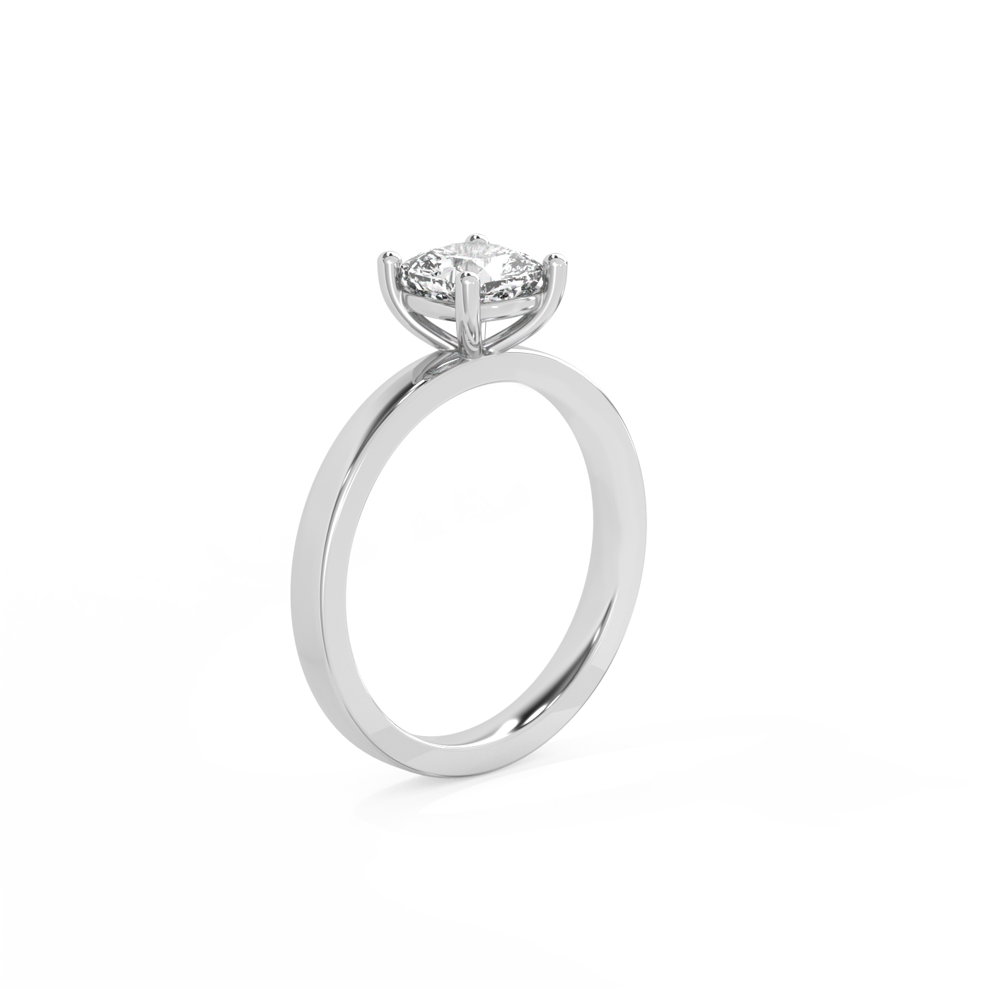 Cushion Solitaire Diamond Ring - 14K White Gold (1 ct.)