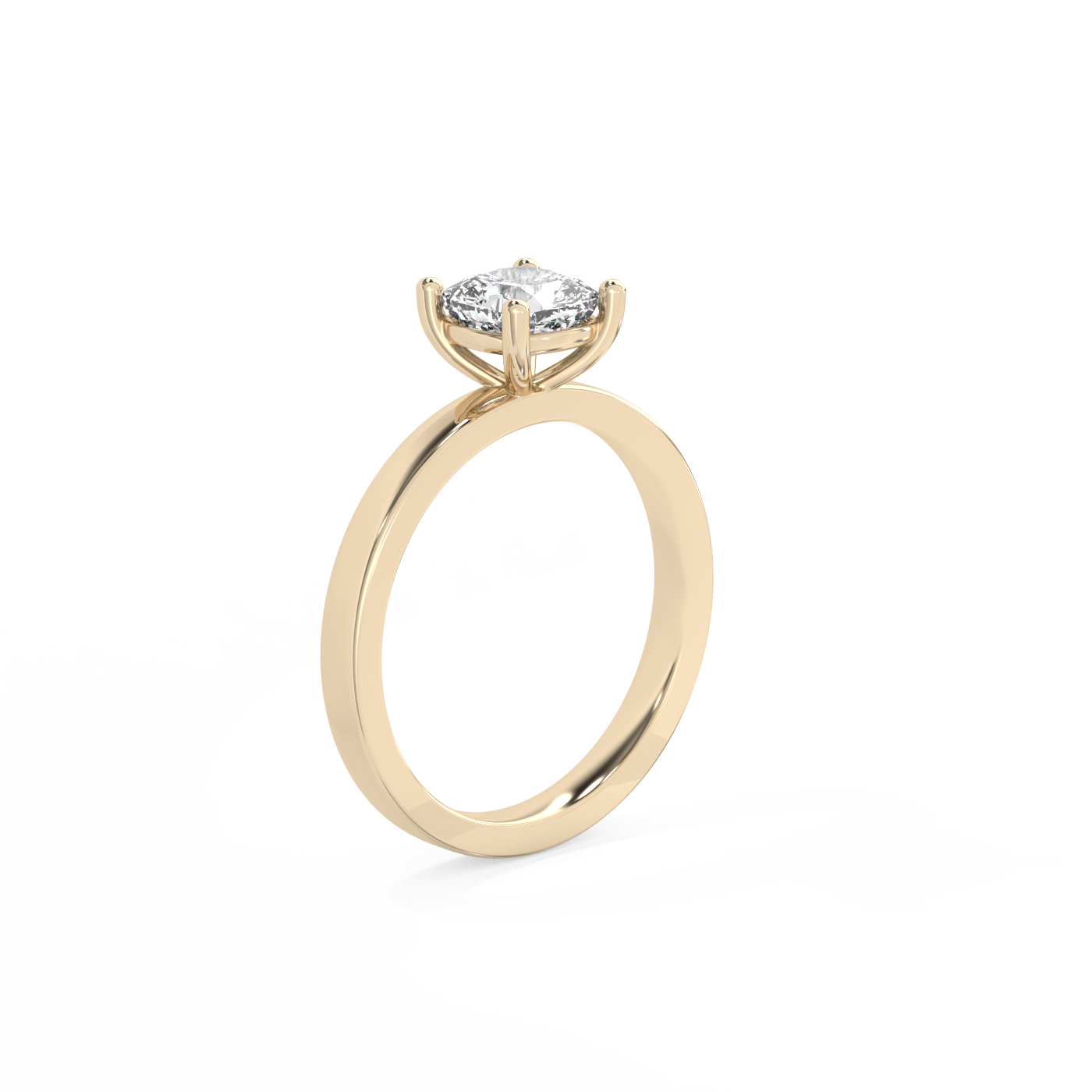 Cushion Solitaire Lab-grown Diamond Ring - 14K Yellow Gold (1 ct.)