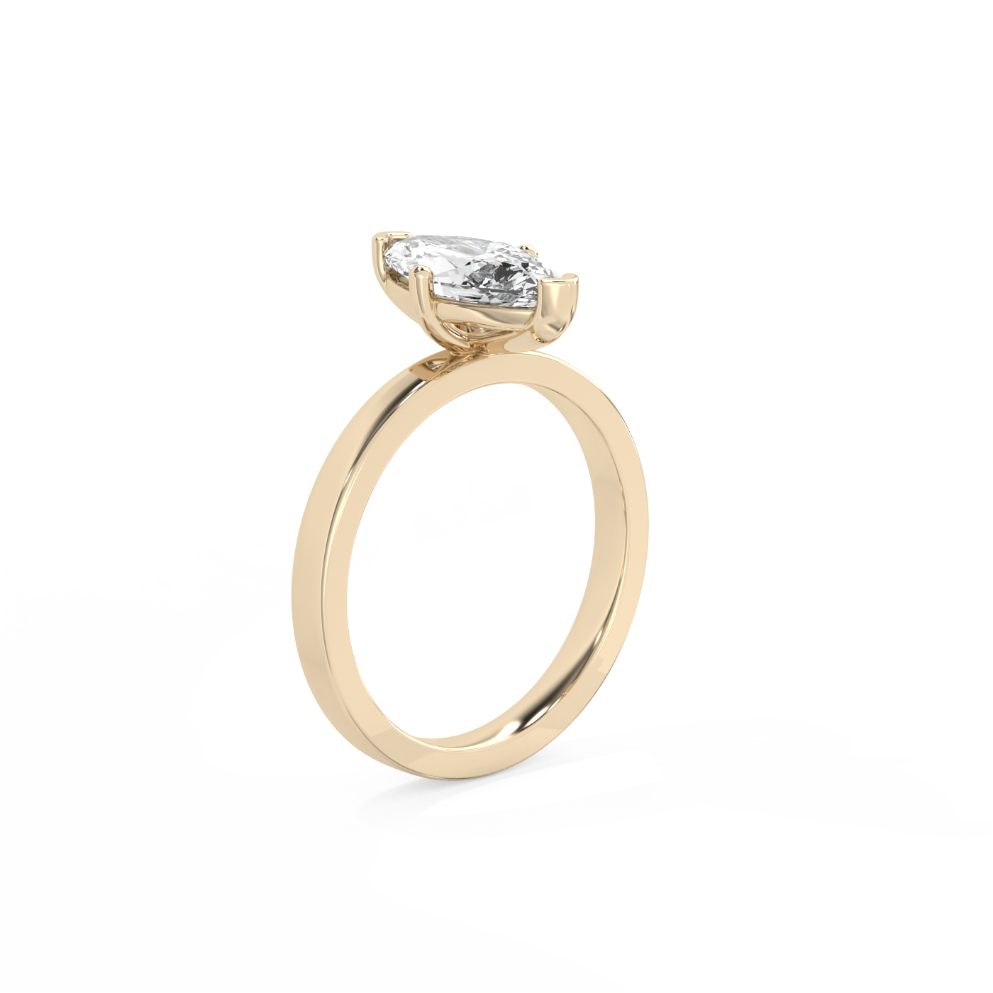 Marquise Solitaire Lab-grown Diamond Ring - 14K Yellow Gold (1.5 ct.)