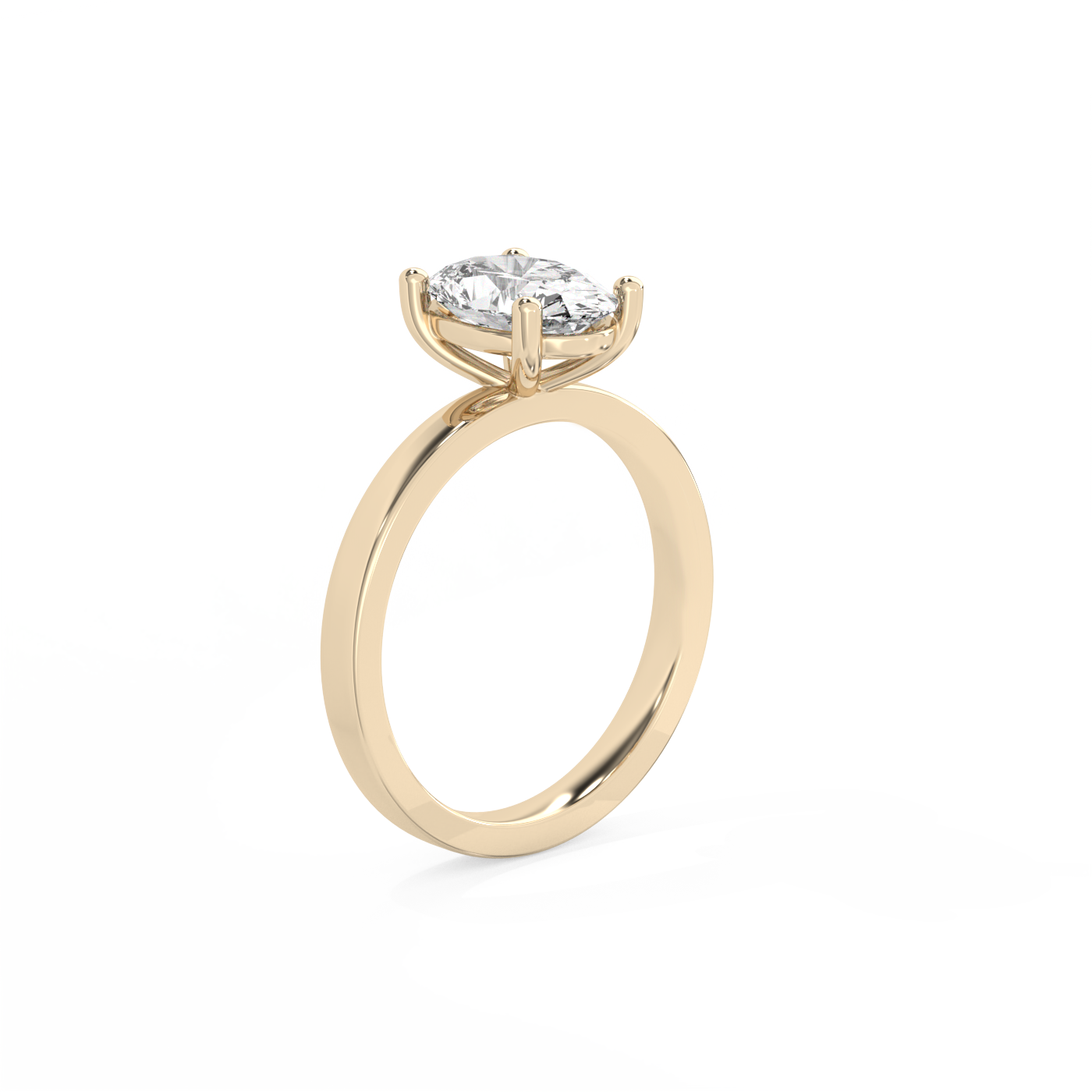 Oval Solitaire Lab-grown Diamond Ring - 14K Yellow Gold (1.5 ct.)