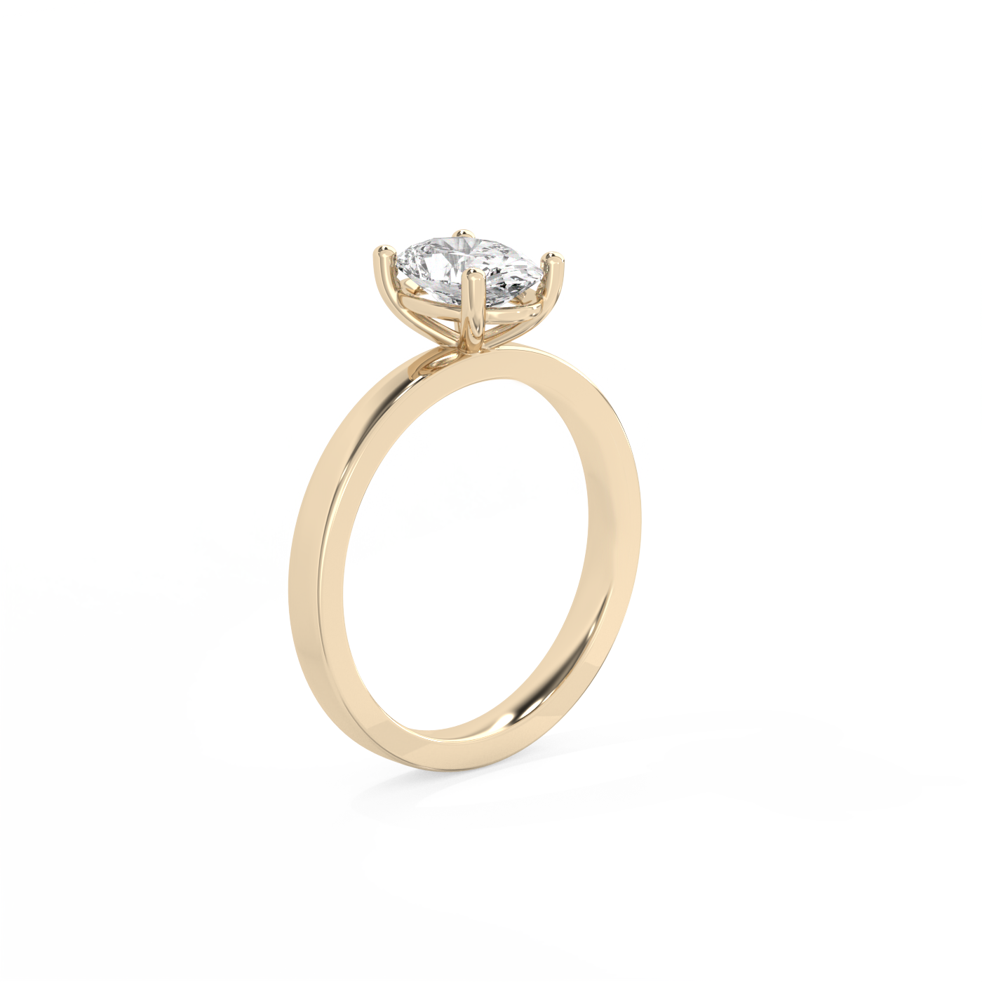 Oval Solitaire Lab-grown Diamond Ring - 14K Yellow Gold (1 ct.)