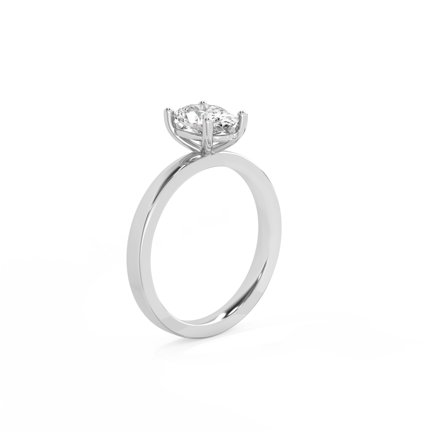 Oval Solitaire Lab-grown Diamond Ring - 14K White Gold (1 ct.)
