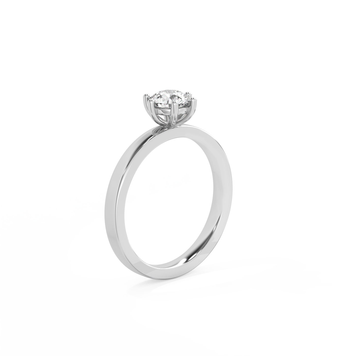 Round Solitaire Diamond Ring - 14K White Gold (0.5 ct.)
