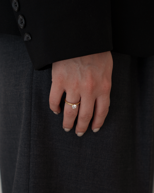 Round Solitaire Lab-grown Diamond Ring - 14K Yellow Gold (0.5 ct.)