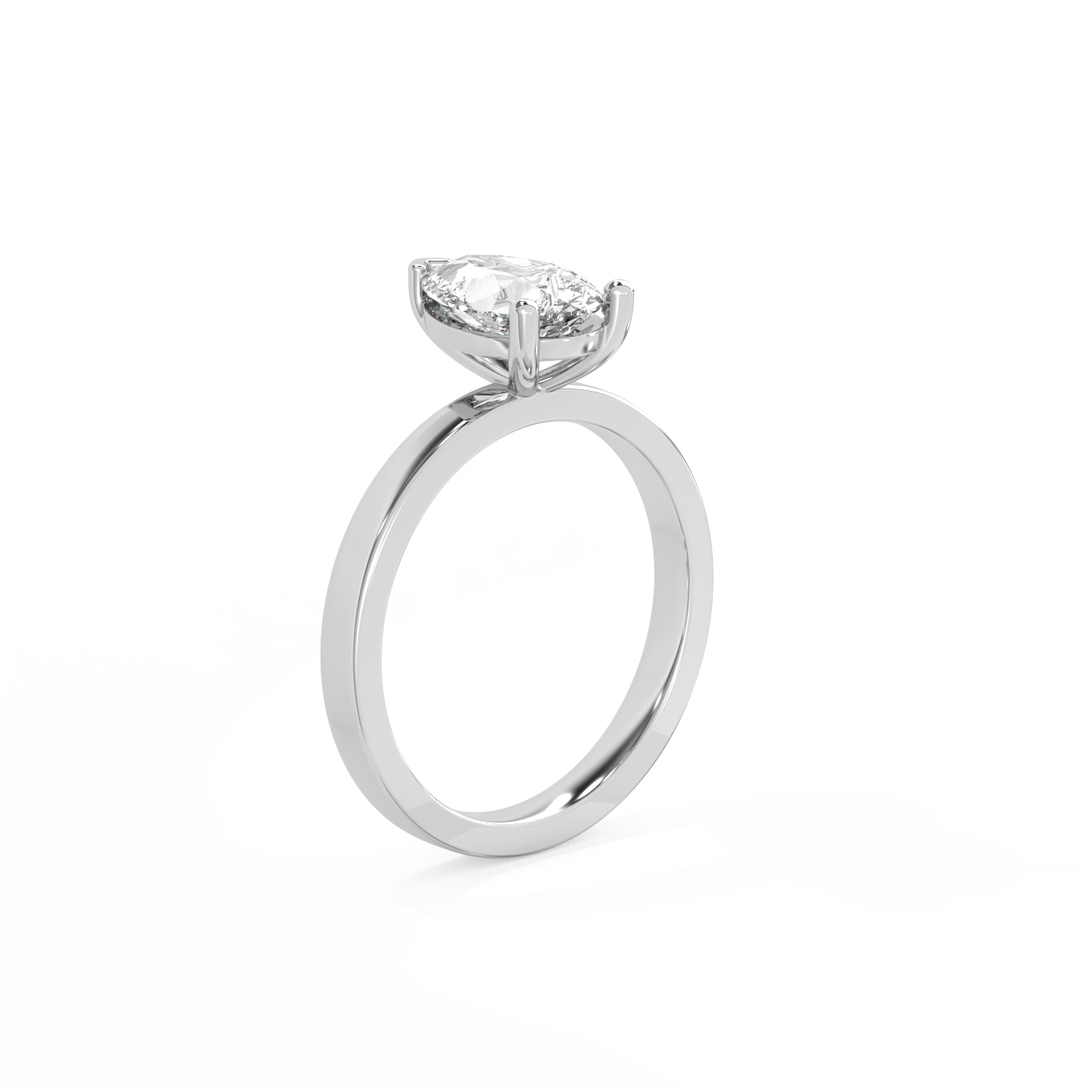 Pear Solitaire Lab-grown Diamond Ring - 14K White Gold (1.5 ct.)