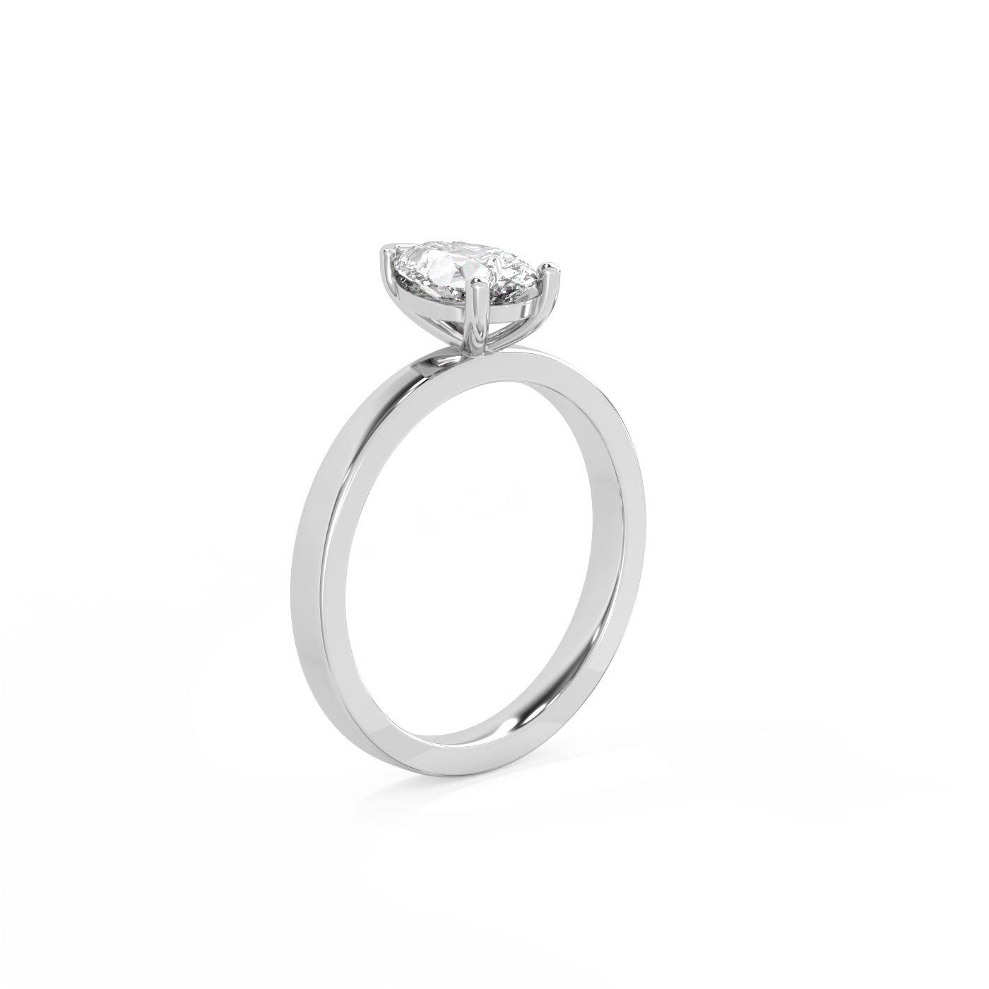 Pear Solitaire Lab-grown Diamond Ring - 14K White Gold (1 ct.)