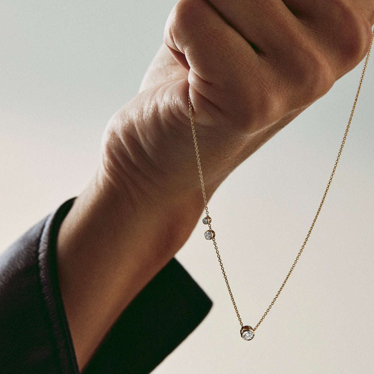 Bezel Diamond Necklace 14K Gold (0.26 ct.)