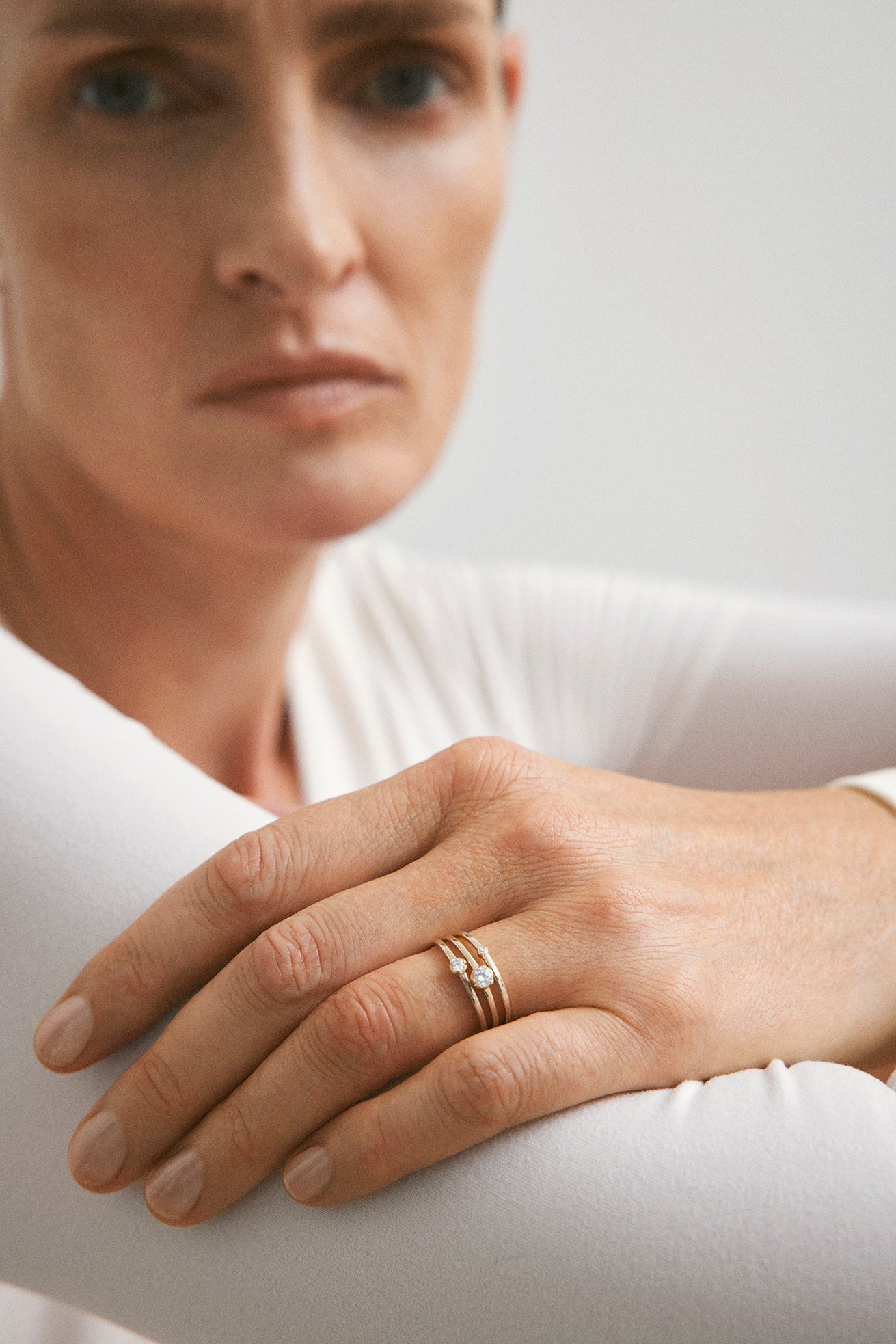 Tiny Solitaire Bezel Diamond Ring 14K Gold (0.02 ct.)