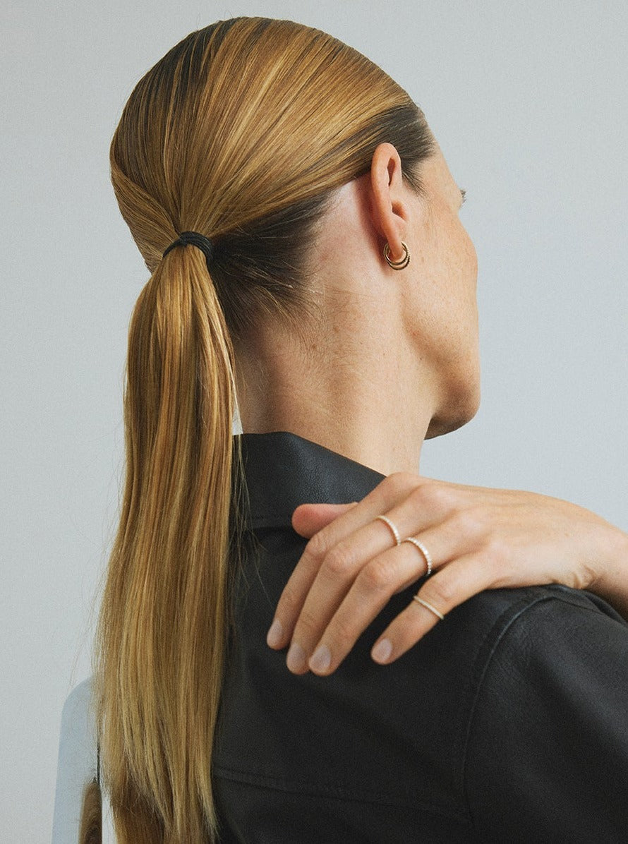 Half Eternity Diamond Ring Tiny 14K Gold