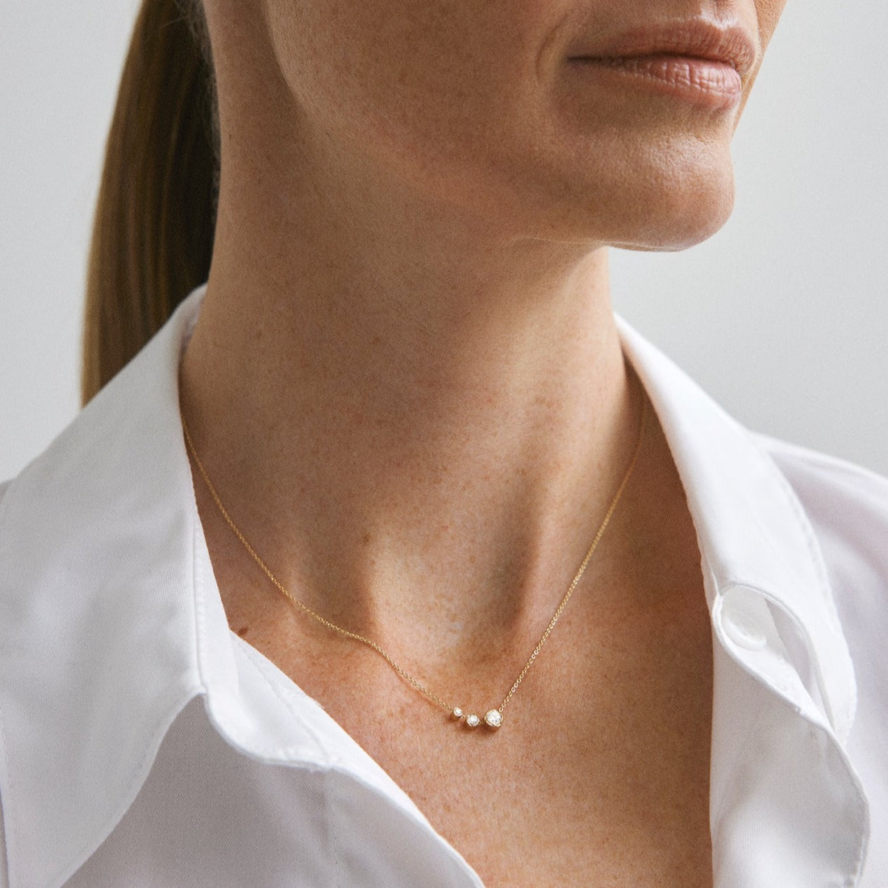 Bezel Diamond Necklace 14K Gold (0.26 ct.)