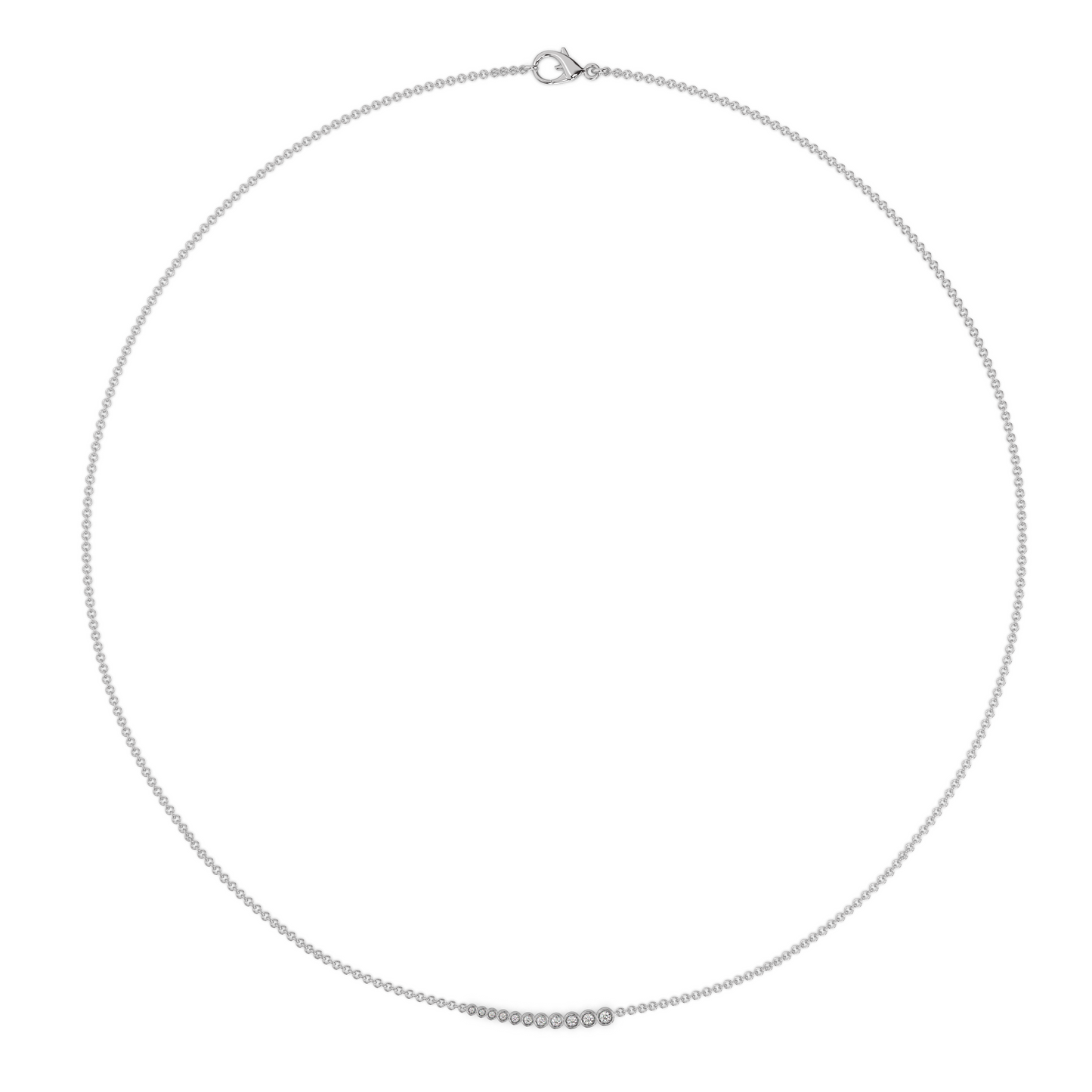 Bezel Tennis Diamond Necklace Tiny 14K Gold (0.11 ct.)