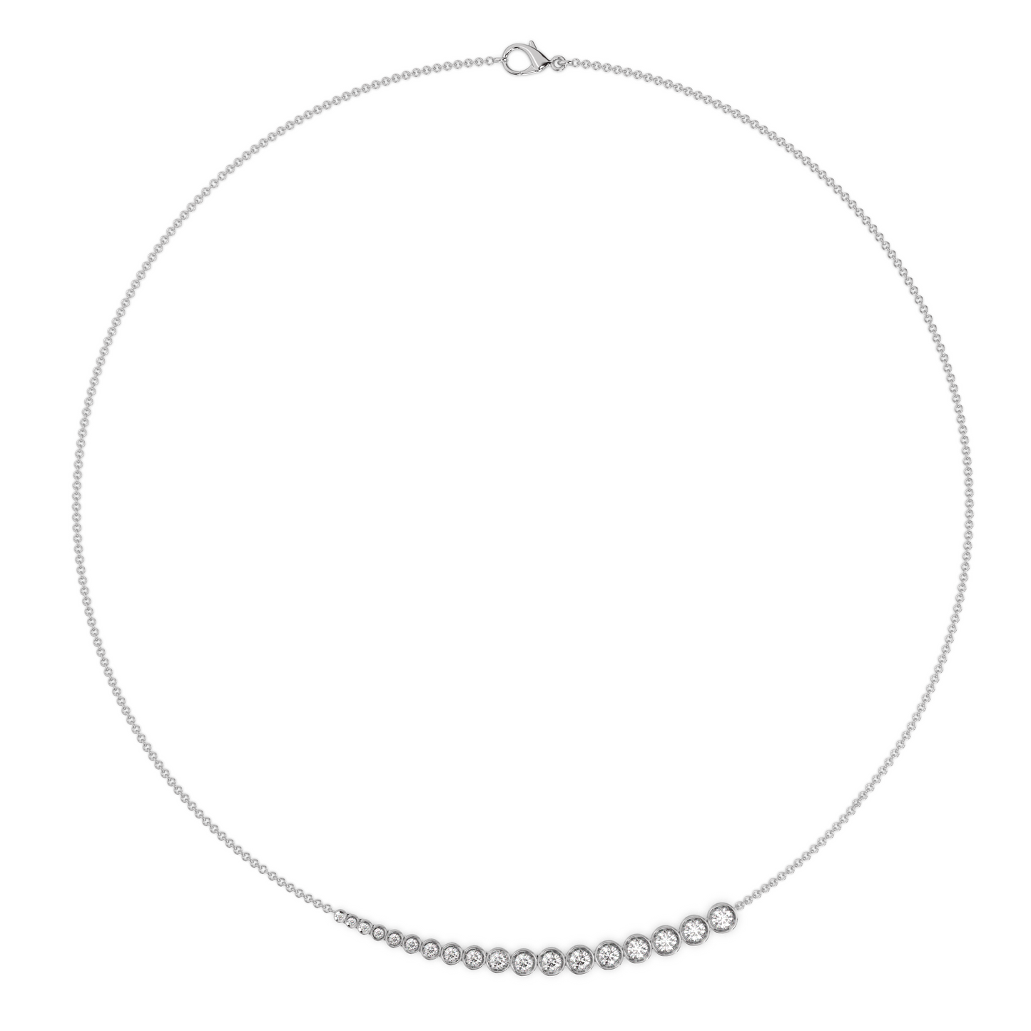 Bezel Tennis Diamond Necklace Medium 14K Gold (1.53 ct.)