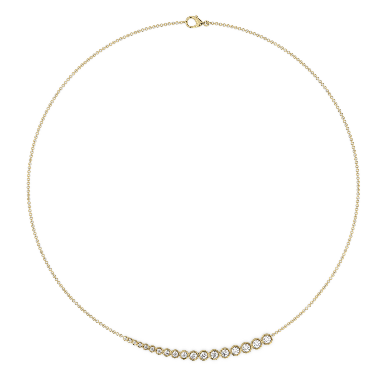 Bezel Tennis Diamond Necklace Medium 14K Gold (1.53 ct.)