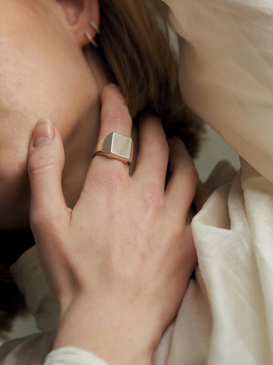 Square Signet Ring Sterling Silver