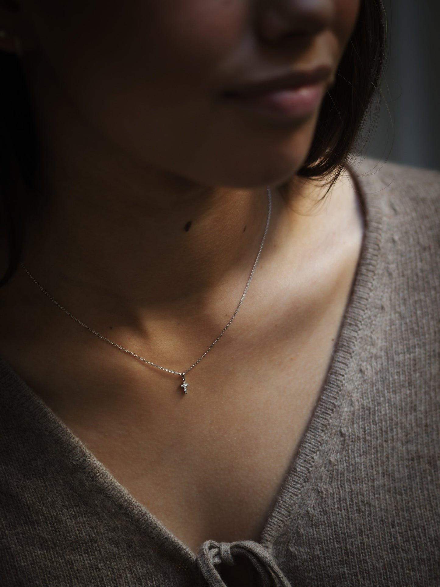 Cross Diamond Pendant 14K Gold (0.02 ct.)