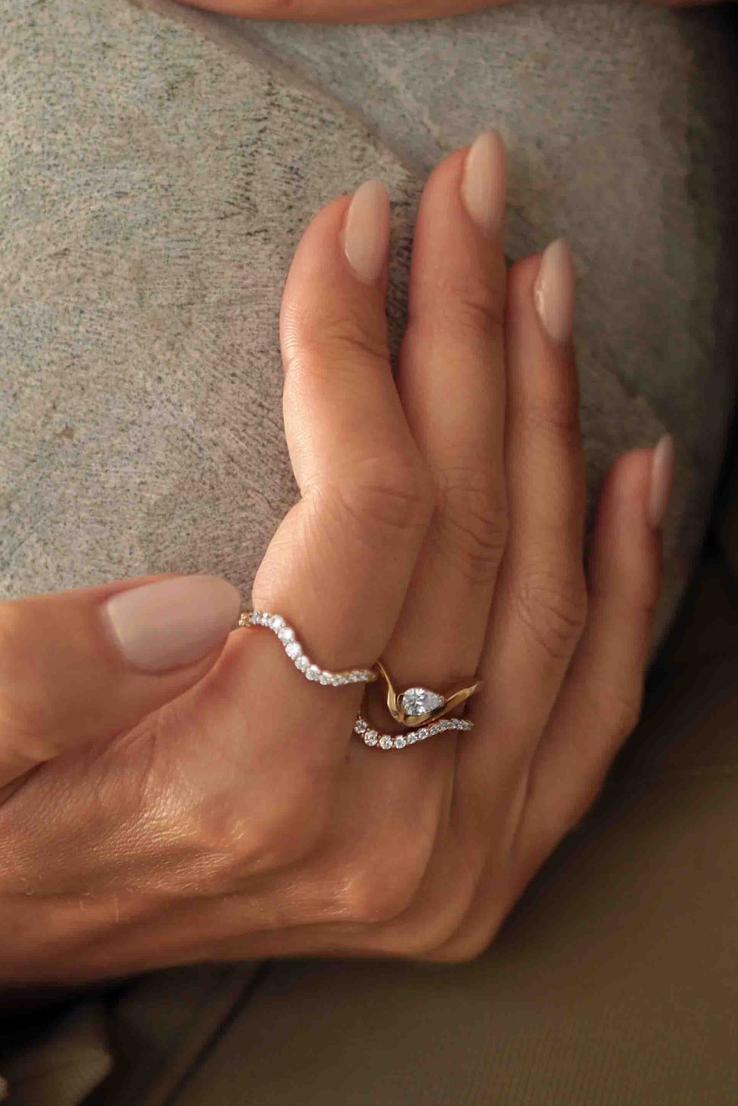 Wave diamond ring 14K Gold (0.43 ct.)