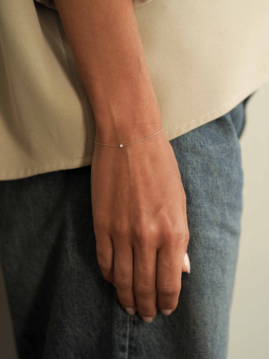 Bezel Diamond Bracelet 14K Gold (0.03 ct.)