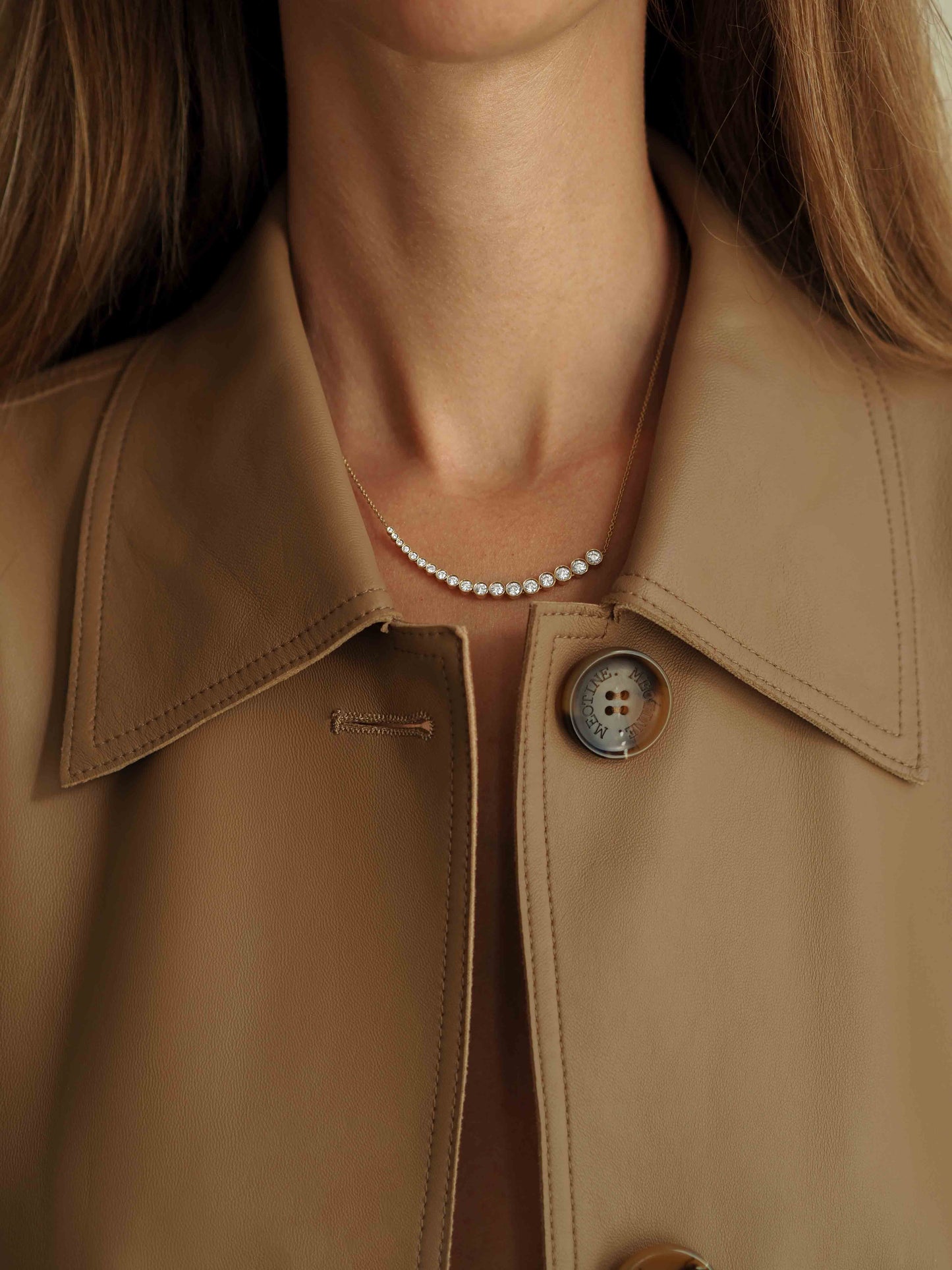 Bezel Tennis Diamond Necklace Medium 14K Gold (1.53 ct.)