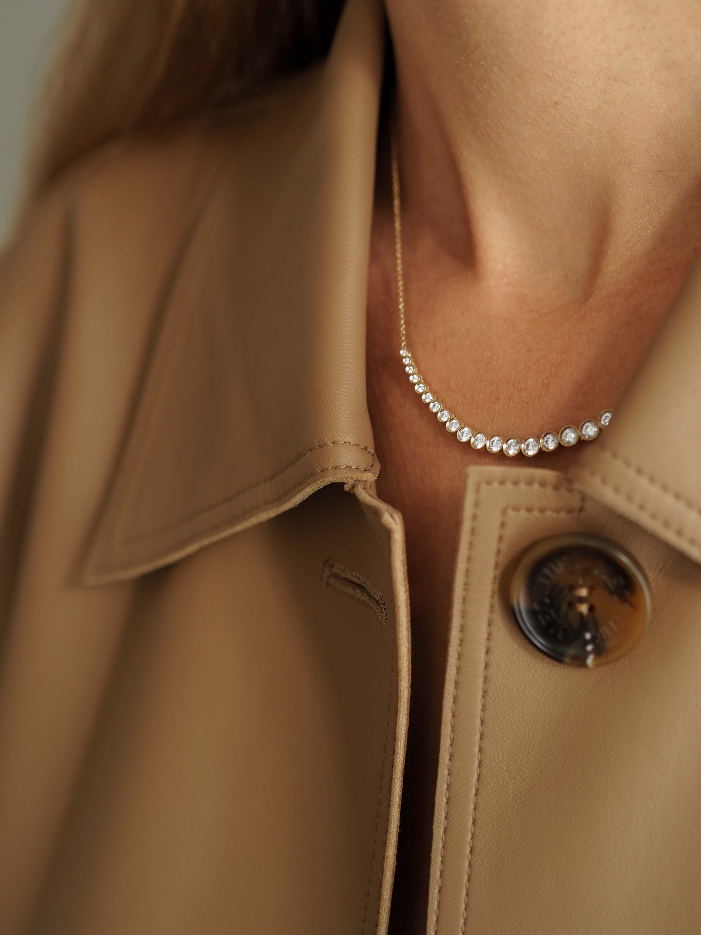 Bezel Tennis Diamond Necklace Medium 14K Gold (1.53 ct.)