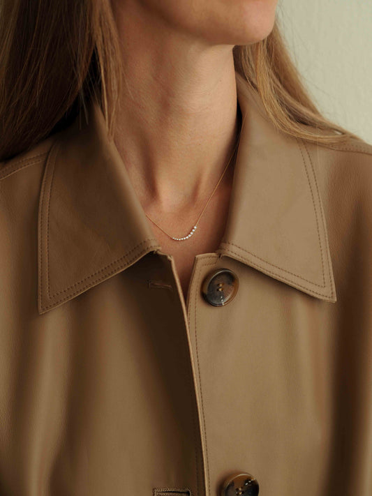 Bezel Tennis Diamond Necklace Tiny 14K Gold (0.11 ct.)