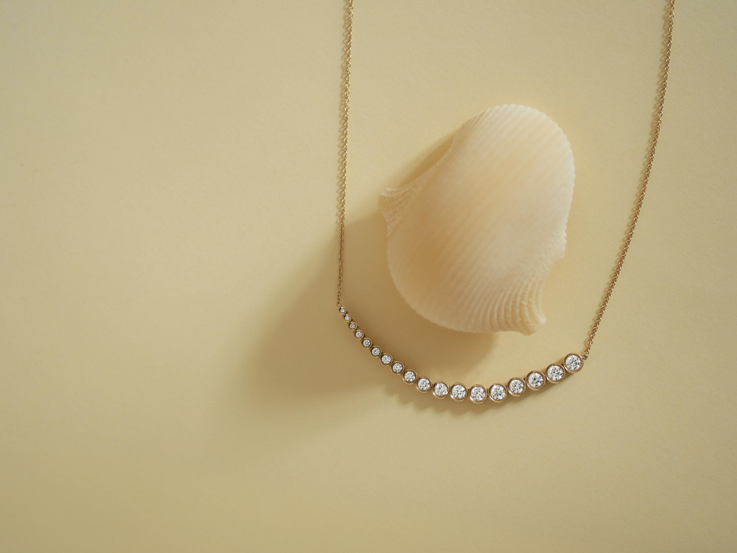 Bezel Tennis Diamond Necklace Medium 14K Gold (1.53 ct.)