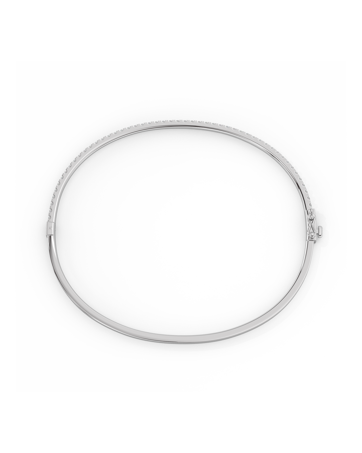 Pavé Lab-grown Diamond Bangle - 14K White Gold (0.90 ct.)