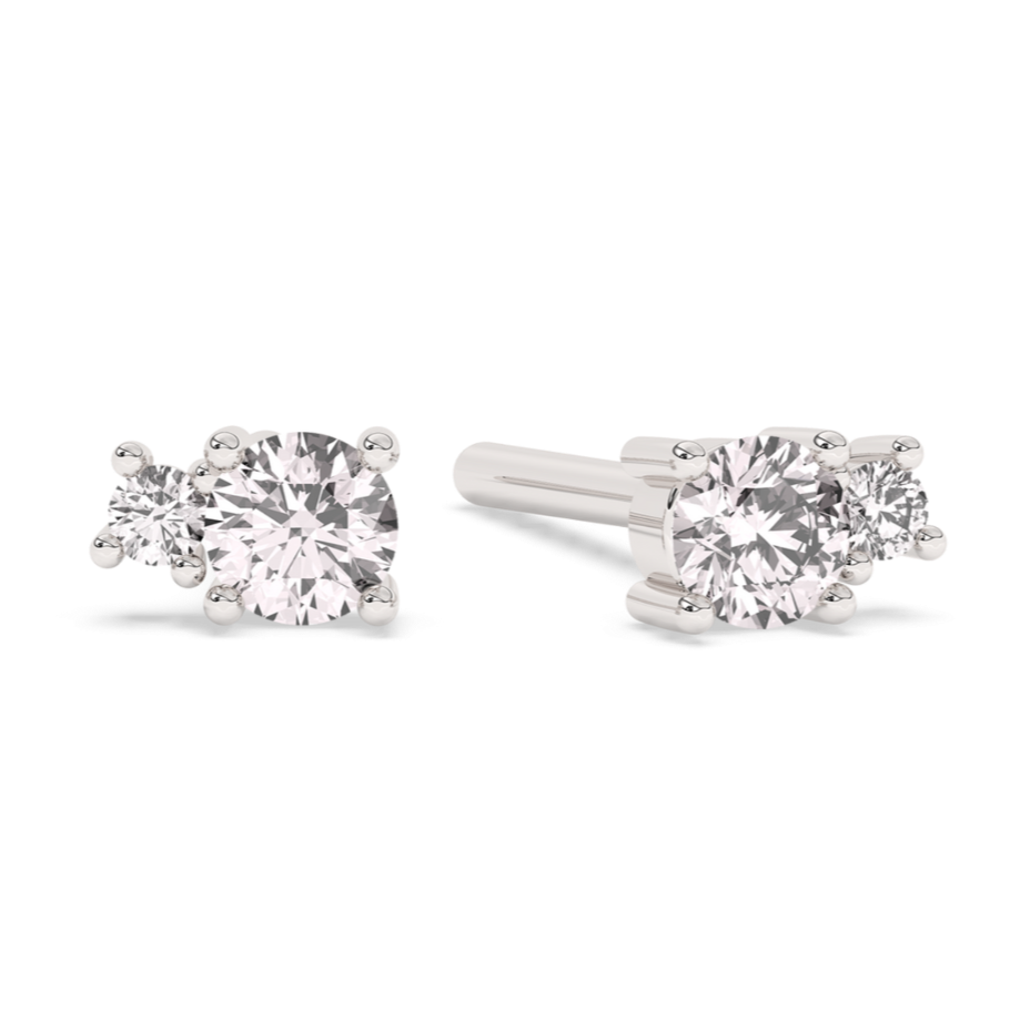 Pink Sapphire Prong Stud 14K White Gold (0.07 ct.)