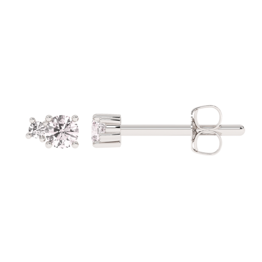Pink Sapphire Prong Stud 14K White Gold (0.07 ct.)