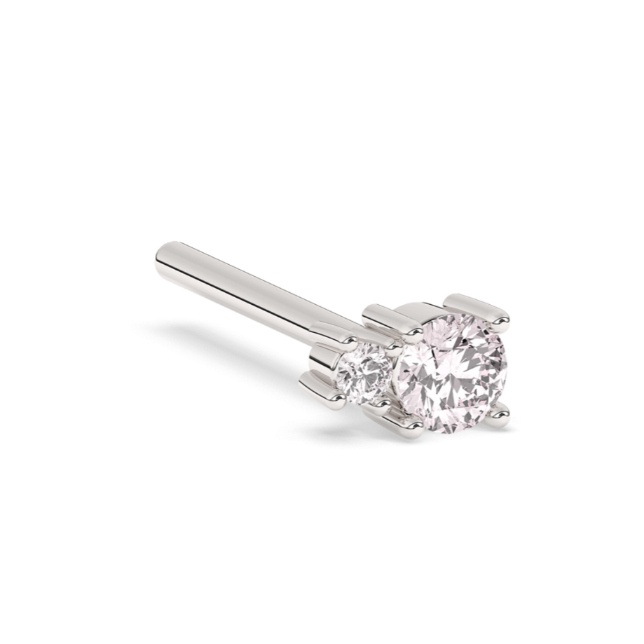 Pink Sapphire Prong Stud 14K White Gold (0.07 ct.)