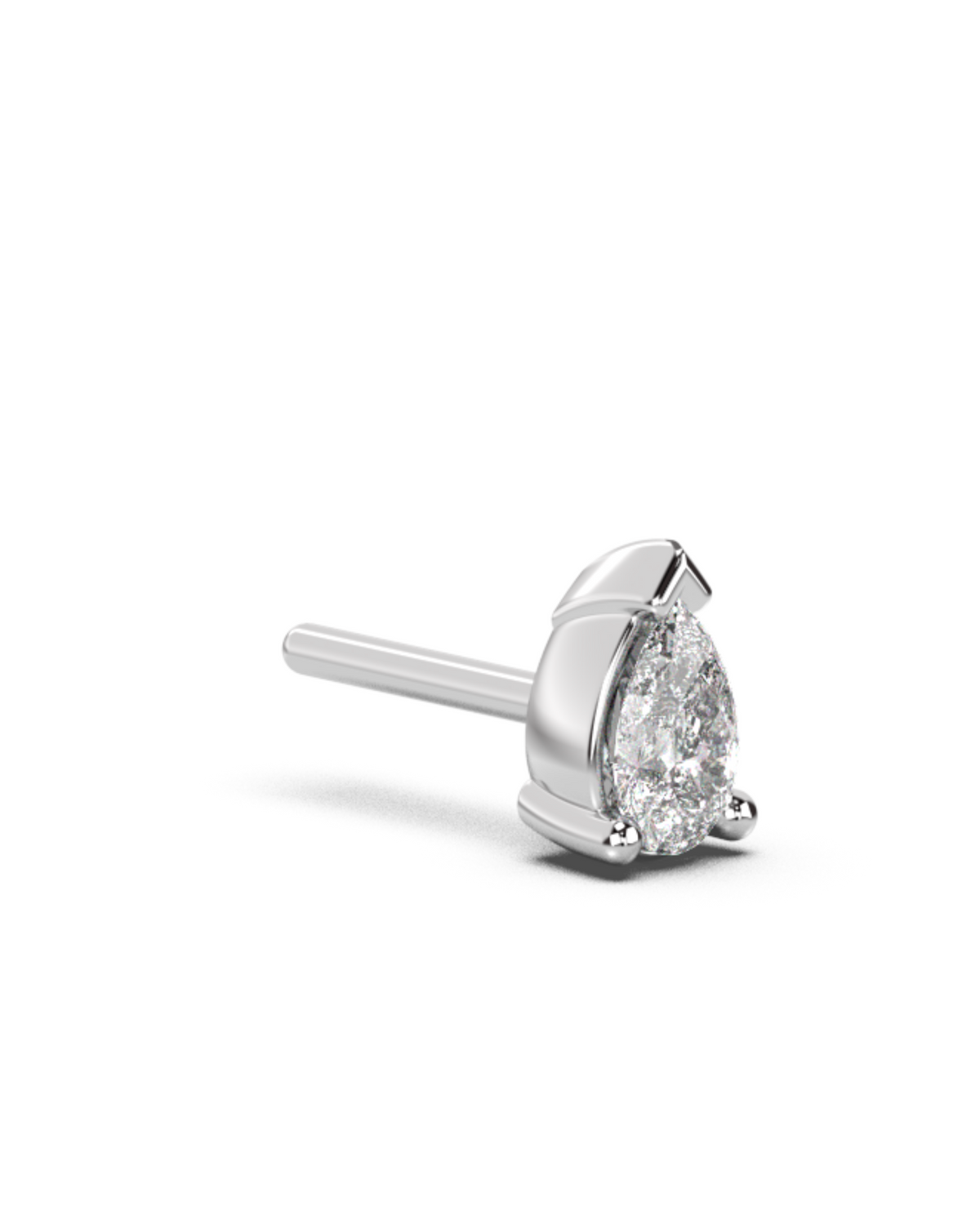 Small Pear Cut Lab-grown Diamond Stud - 14K White Gold (0.20 ct.) | Pair