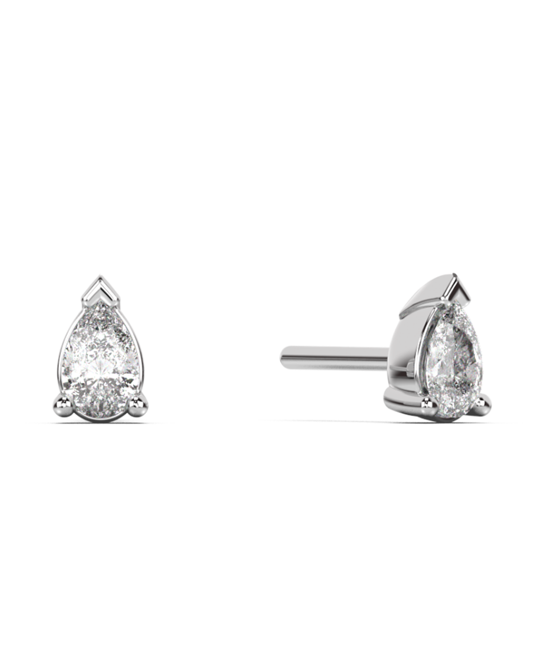 Small pear cut diamond stud 14K Gold (0.10 ct.) | Single