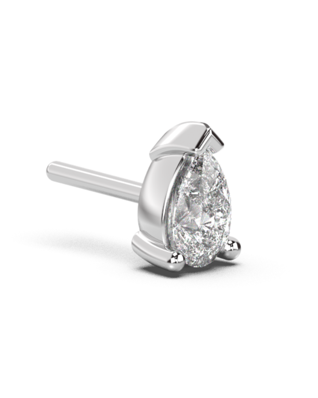 Medium Pear Cut Diamond Stud - 14K White Gold (0.40 ct.) | Pair