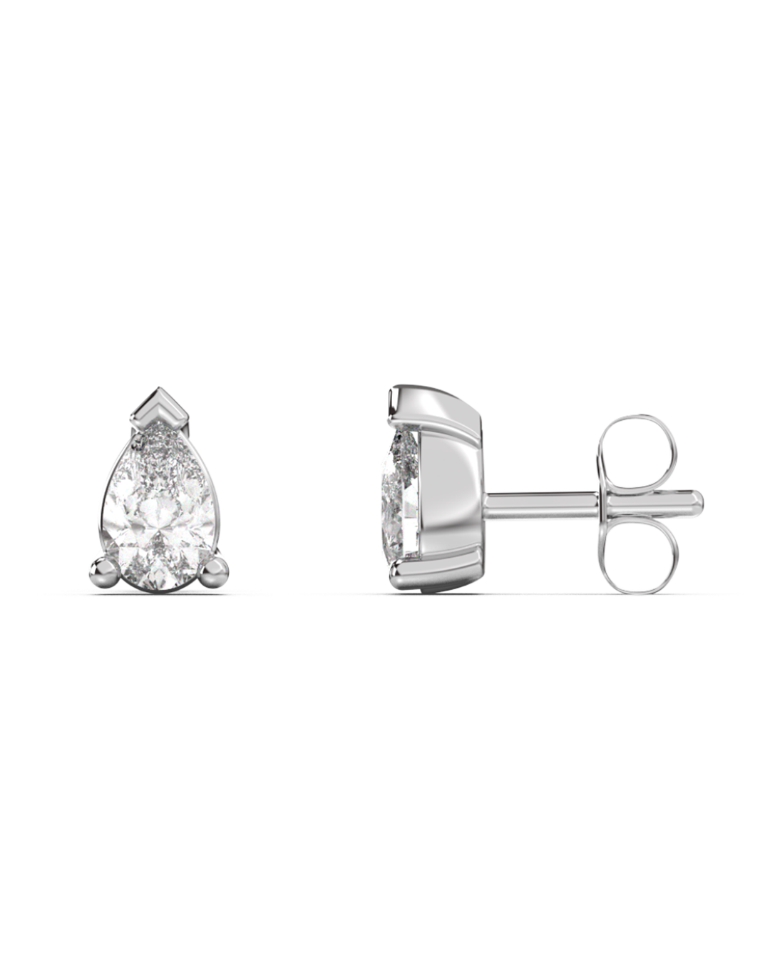 Medium Pear Cut Diamond Stud - 14K White Gold (0.20 ct.) | Single
