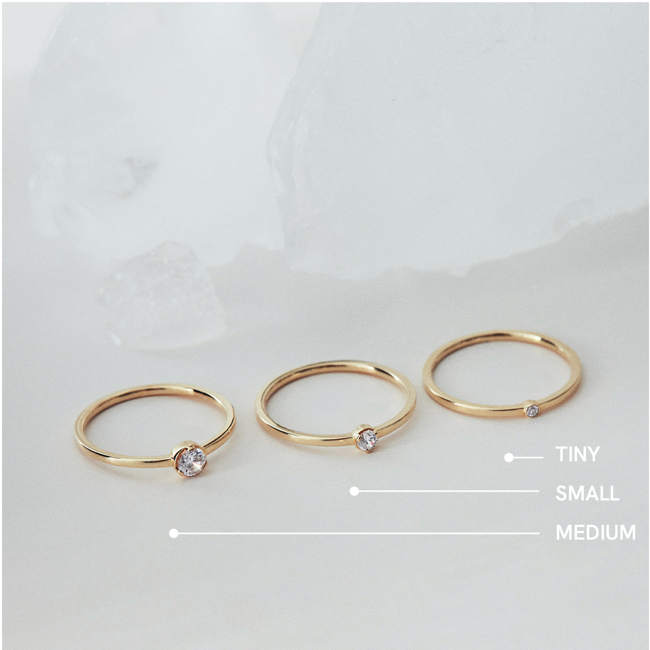 Tiny Solitaire Bezel Diamond Ring 14K Gold (0.02 ct.)