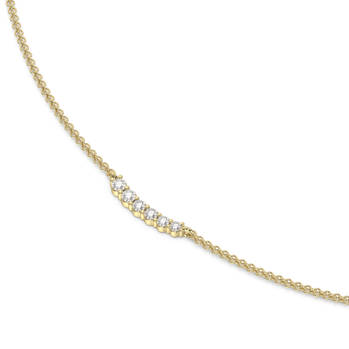 Prong Curve Diamond Necklace 14K Gold (0.07 ct.)