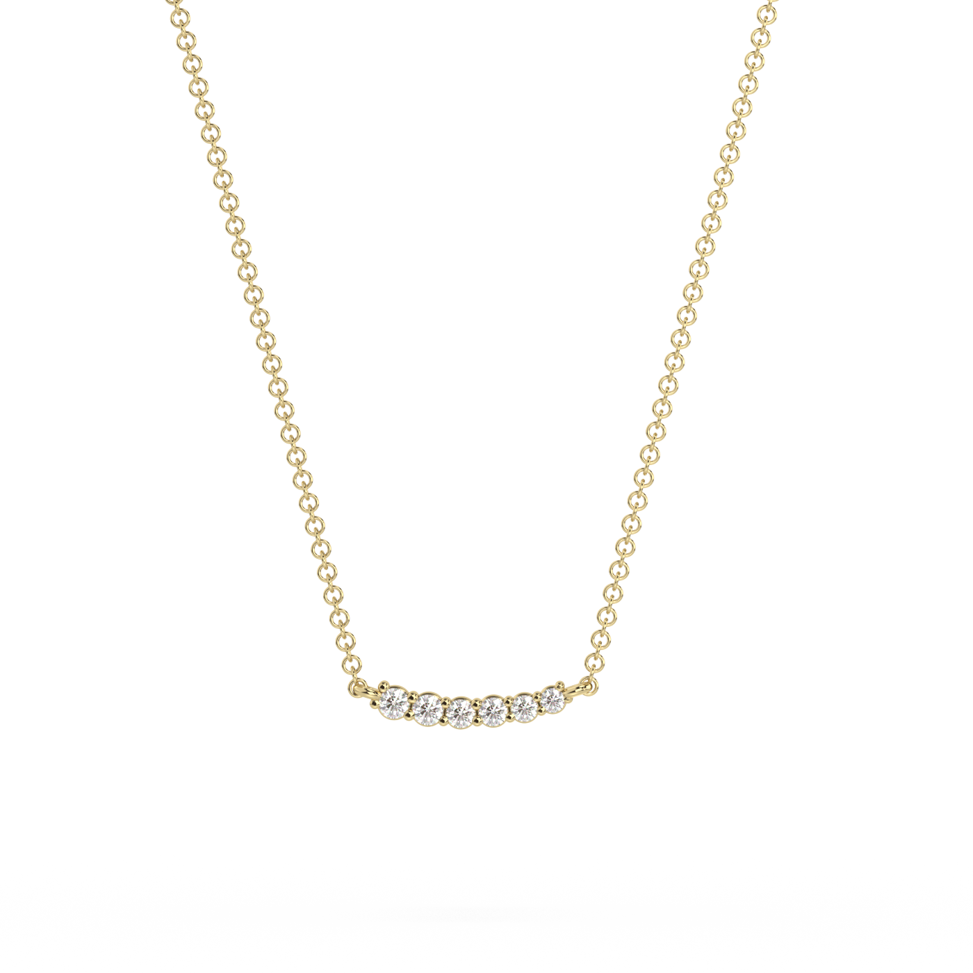 Prong Curve Diamond Necklace 14K Gold (0.07 ct.)