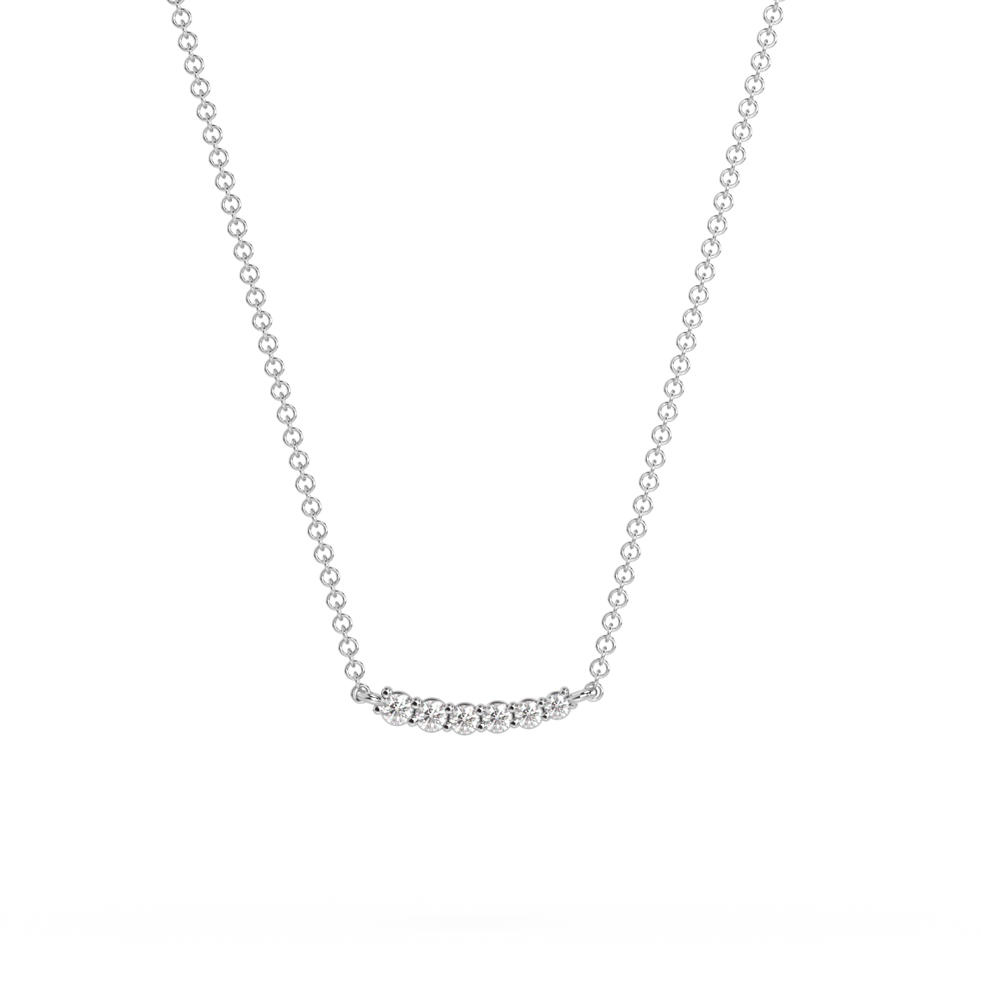 Prong Curve Diamond Necklace 14K Gold (0.07 ct.)