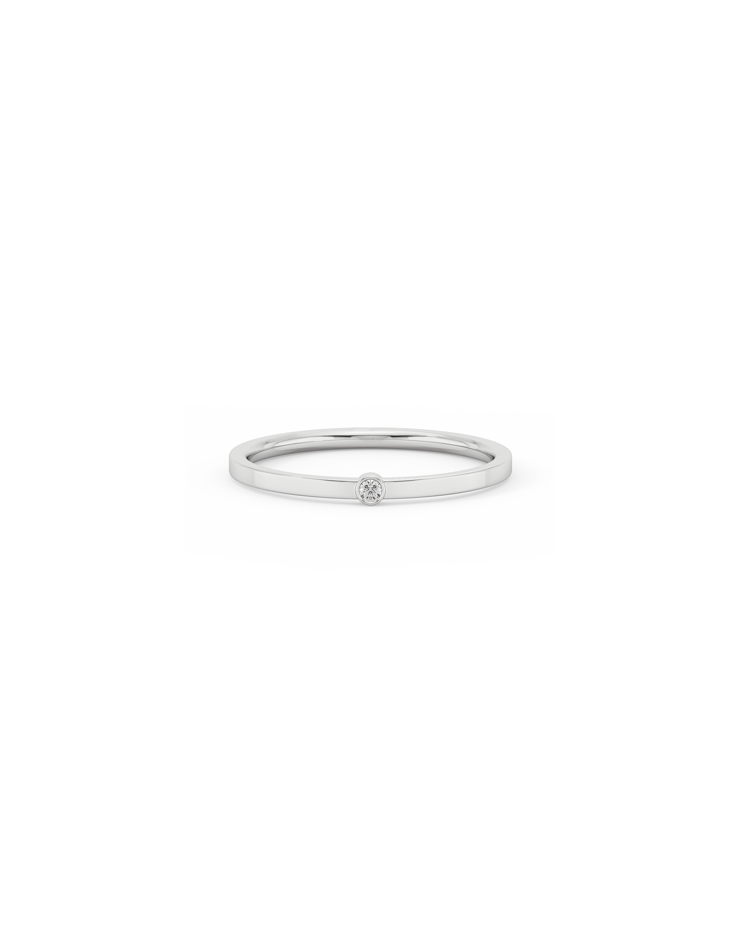 Tiny Solitaire Bezel Diamond Ring 14K Gold (0.02 ct.)