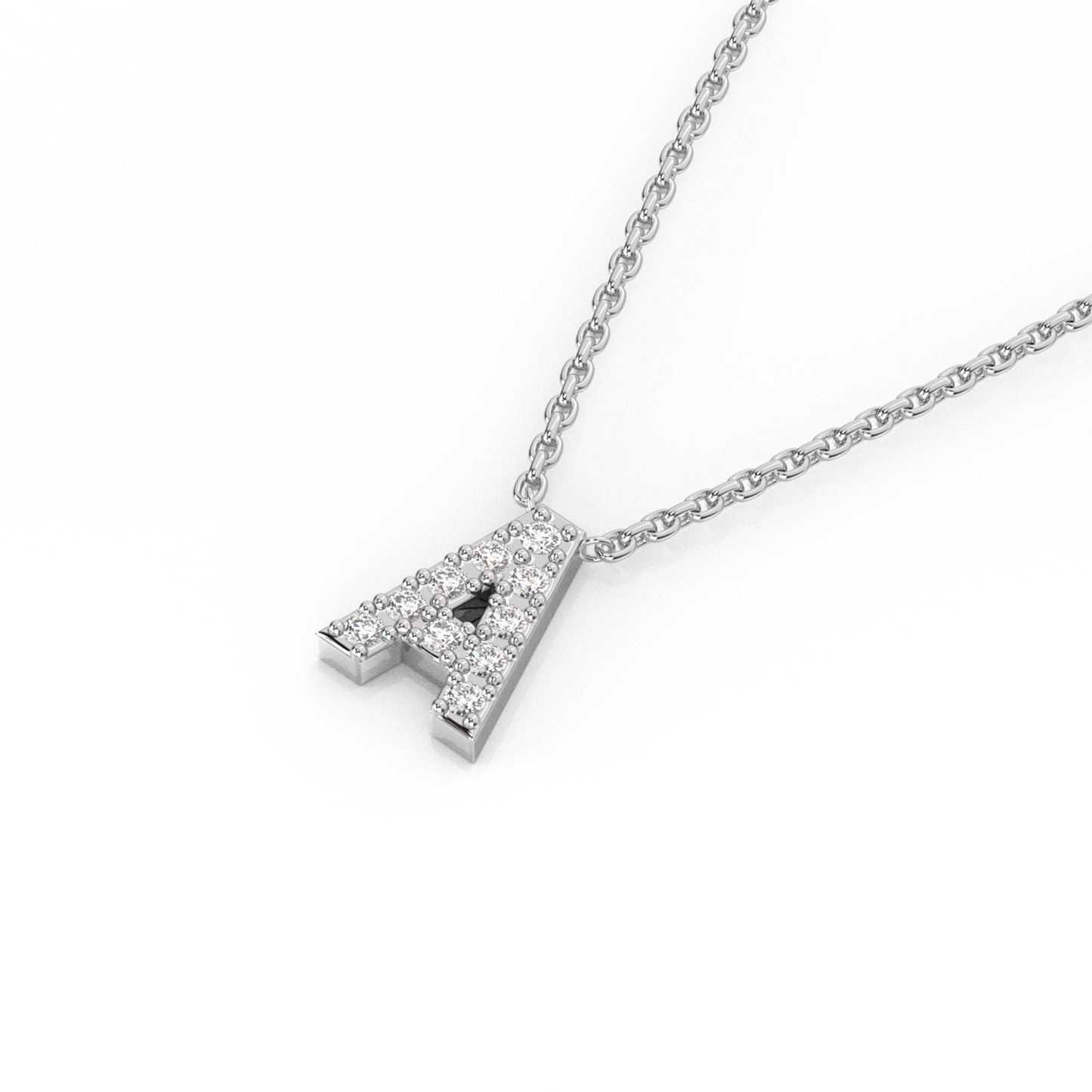Letter Diamond Necklace | A-Z | 14K Gold (0.04 ct.)