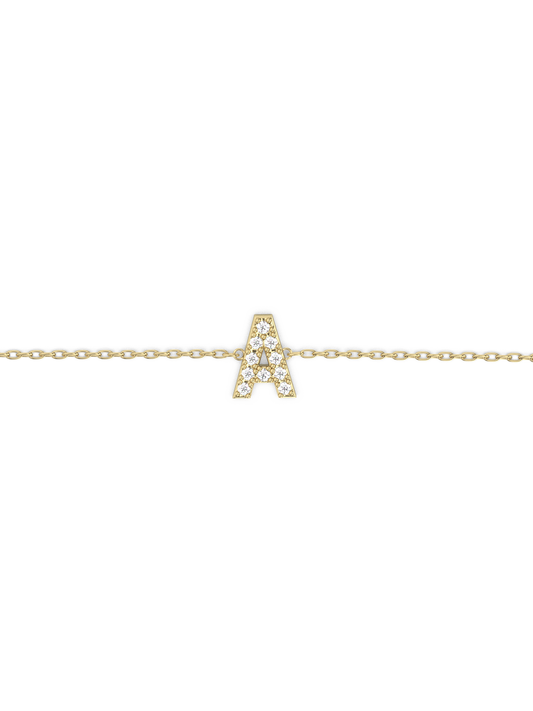 Letter Diamond Bracelet | A-Z | 14K Gold (0.04 ct.)