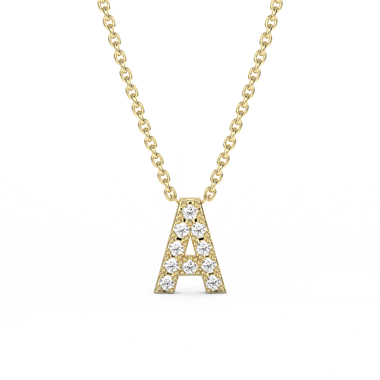 Letter Diamond Necklace | A-Z | 14K Gold (0.04 ct.)