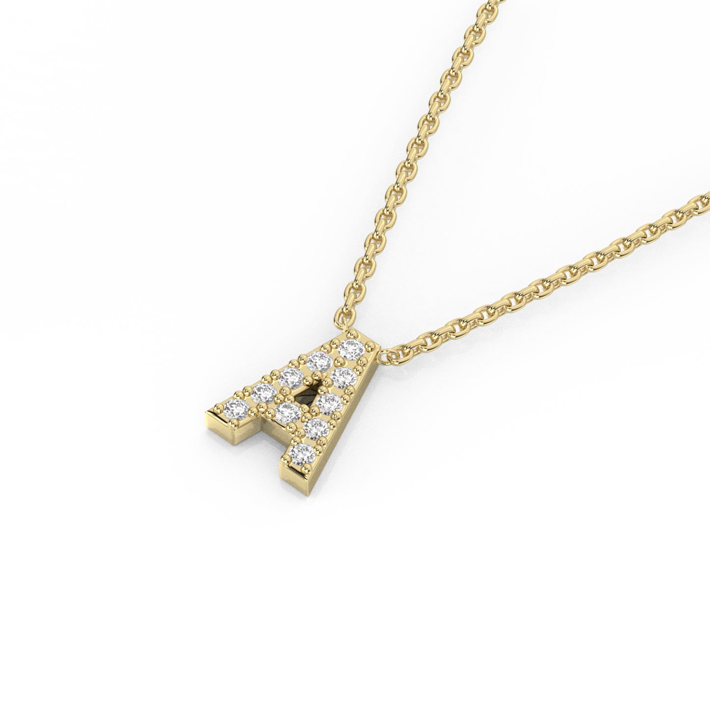 Letter Diamond Necklace | A-Z | 14K Gold (0.04 ct.)