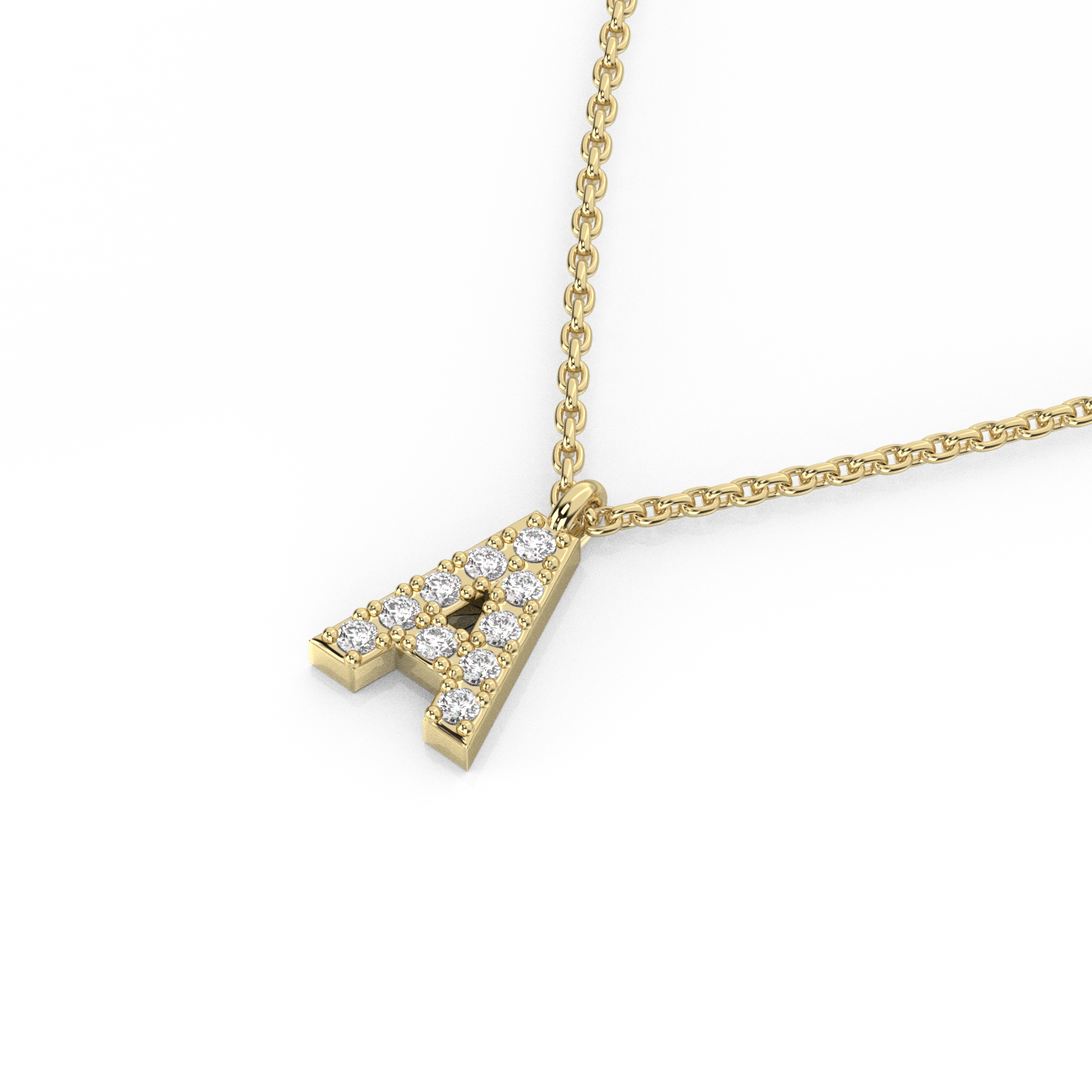 Letter Lab-grown Diamond Pendant (0.04 ct.) I A-Z I 14K Yellow Gold