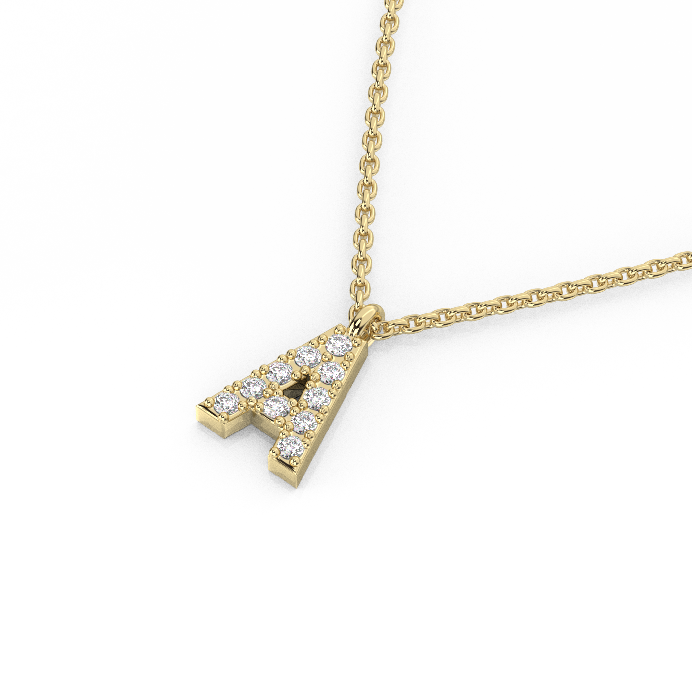 Letter Diamond Pendant | A-Z | 14K Gold (0.04 ct.)