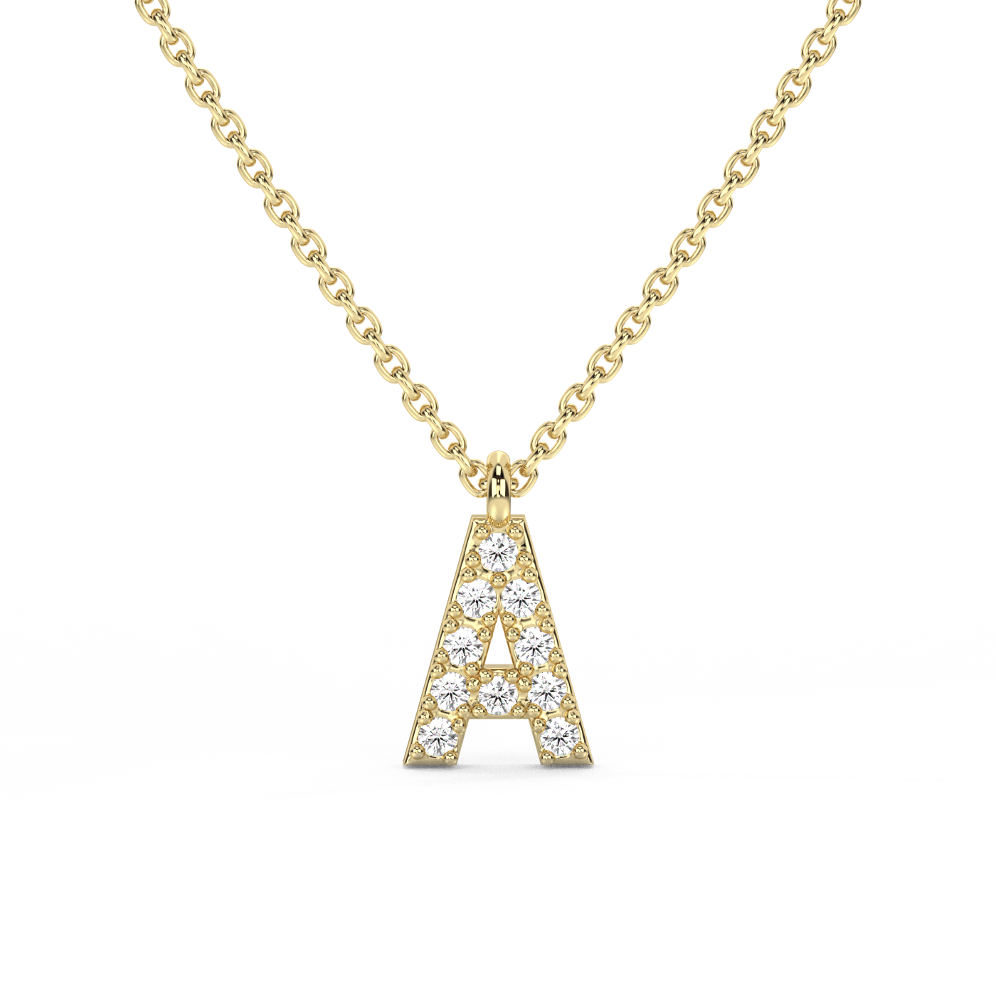Letter Diamond Pendant | A-Z | 14K Gold (0.04 ct.)