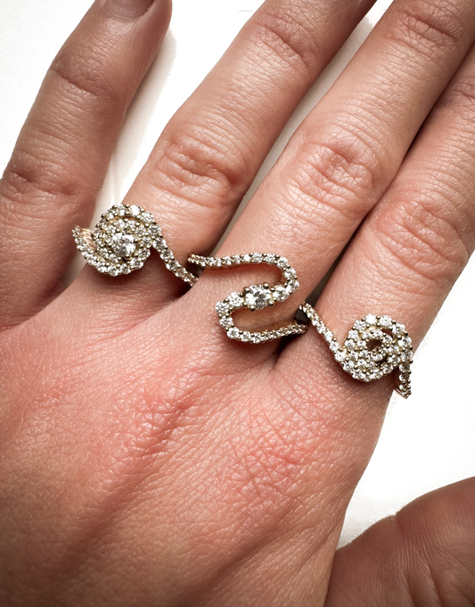 Spiral Lab-grown Diamond Ring - 14K Yellow Gold (0.48 ct.)