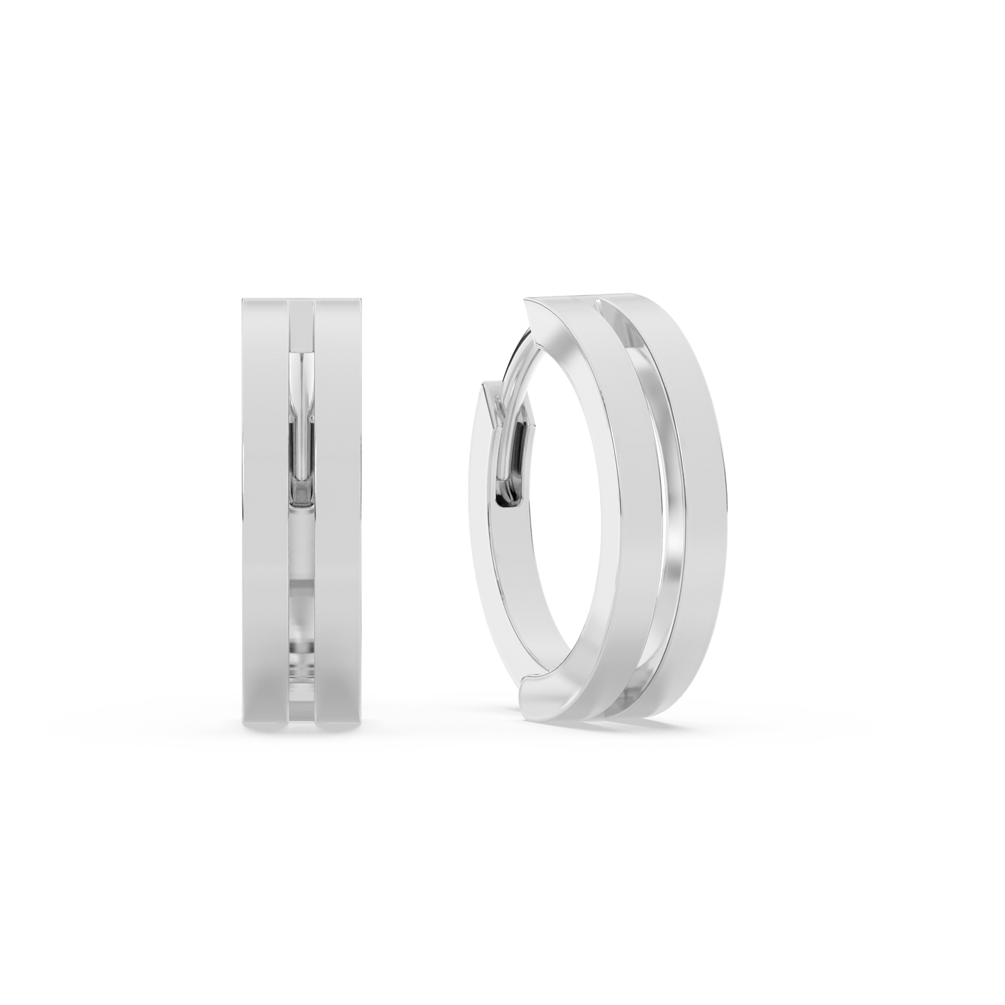 Small Double Huggies 14K Gold | Single